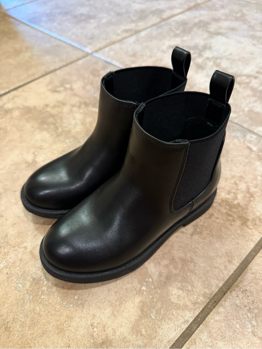 Baby GAP Black Faux Leather Chelsea Ankle Boots size 10C